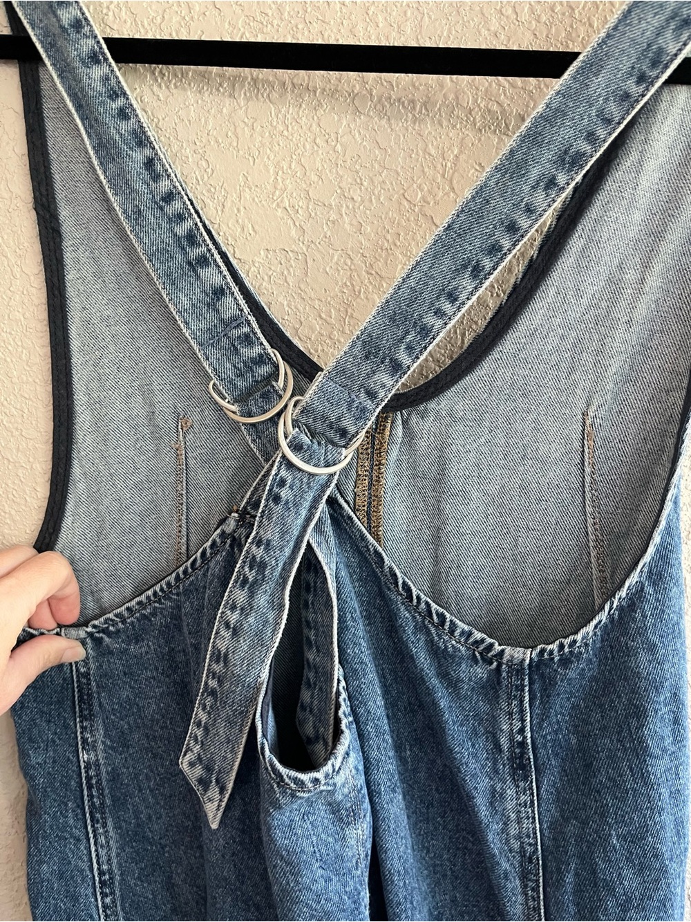 Free People We The Free High Roller Oversized Denim Jumpsuit Medium Wash Small - Picture 7 of 12